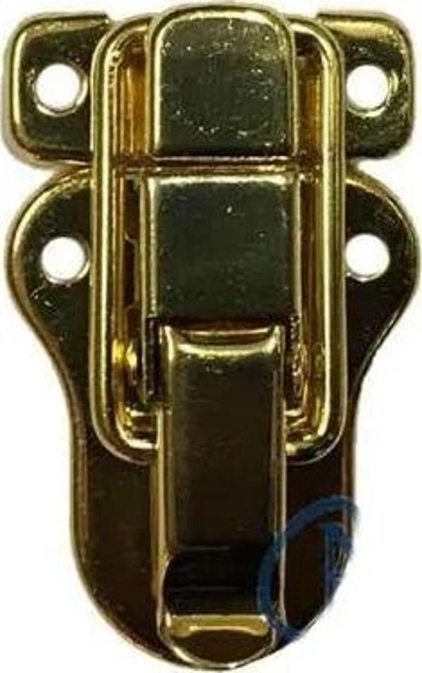 Sandık, Kutu Klipsi, Ön Kilidi - 48x30mm, Altın, 1 Adet - Image 1