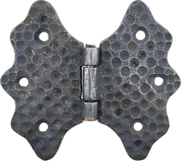 Antika Tarz Dekoratif Pirinç Kelebek Menteşe - 92 Mm, Oksit - Image 1