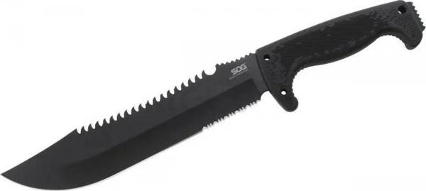 F03t Kamp Tırtıklı Testereli Outdoor Pala / Bıçak 39 Cm - Kauçuk Saplı - Image 1