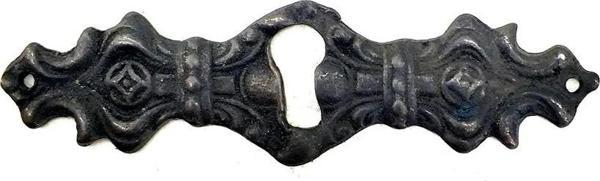 Antika Tarz Dekoratif Pirinç Anahtar Ağızlığı -  28x104mm, Oksit - Image 1