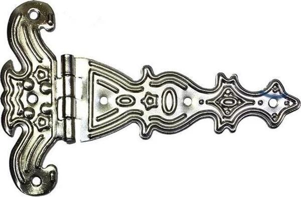 Dekoratif, Sac Tek Kuyruklu Menteşe - 69x102 Mm, Büyük, Nikel, 100 Adet - Image 1