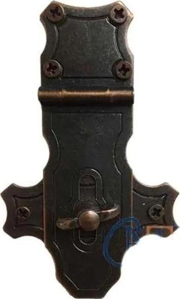 Dekoratif Anahtarlı Sandık Askısı - 40x65mm, Oksit, 1 Adet - Image 1