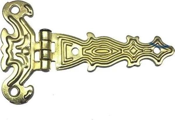 Dekoratif, Sac Tek Kuyruklu Menteşe - 40x68 Mm, Küçük, Sarı, 100 Adet - Image 1