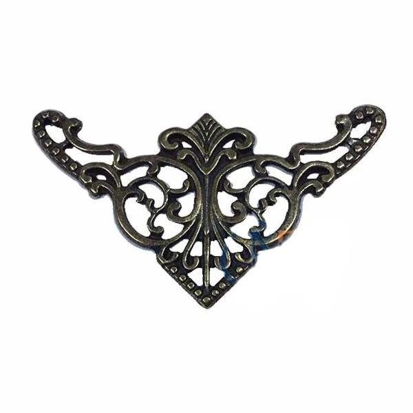 Dekoratif Köşe Süsü, Köşelik - Büyük, 31x55mm, Antik, 100 Adet - Image 1