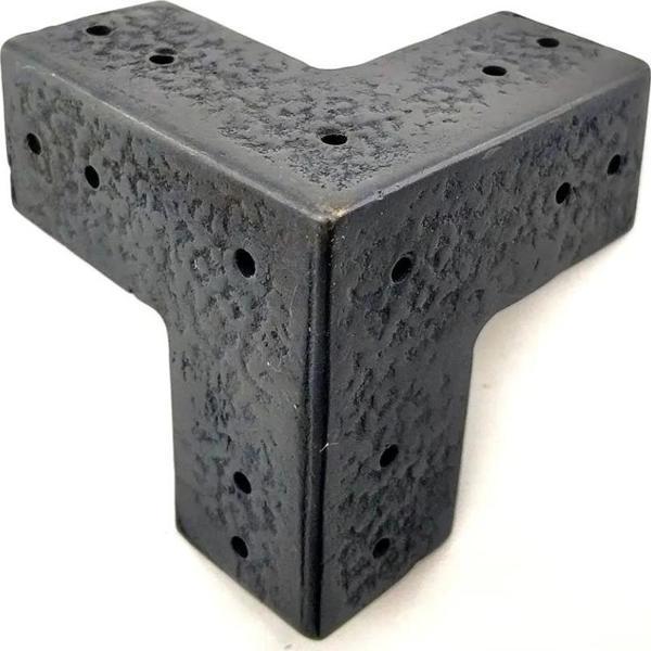 Antika Tarz Dekoratif Pirinç Köşe Gönye - 68x68 Mm, Oksit - Image 1