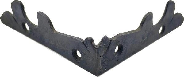 Antika Tarz Dekoratif Pirinç Lale Köşe Gönye - Yan, 105x105 Mm, Oksit - Image 1