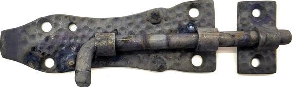 Antika Tarz Dekoratif Pirinç Dövme Kapı Sürgüsü - 7cm, Oksit - Image 1