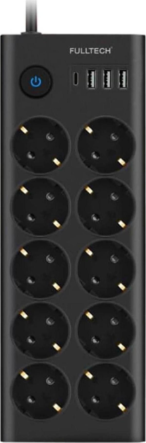 Ftr14 Type-c Girişli Akım Korumalı 10’lu Priz, 3 Usb - Image 1