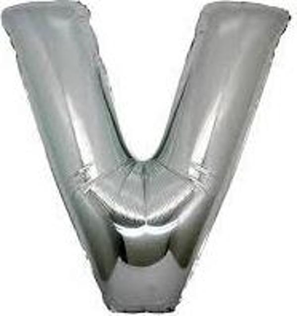 V Harf Folyo Balon Gümüş Renk  40 İnç - Image 1