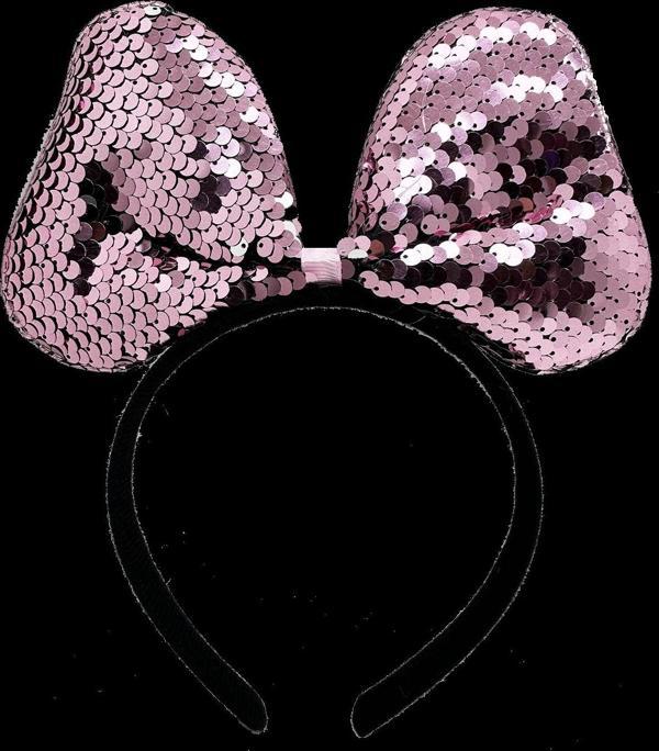 Renk Değiştiren Pullu Payetli Fiyonk Parti Tacı Pembe Gümüş Renk 20x16 Cm - Image 1