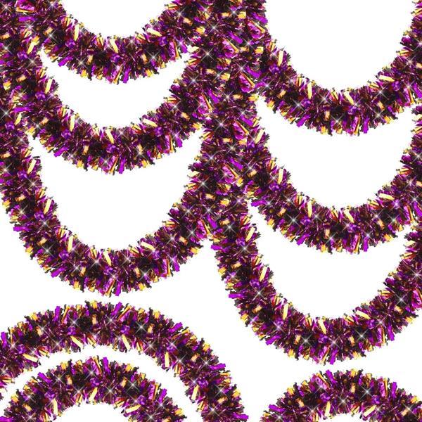Mor Turuncu Renk 4 Cm Genişlik Garland Çift Renk Sim Süs 180 Cm - Image 1