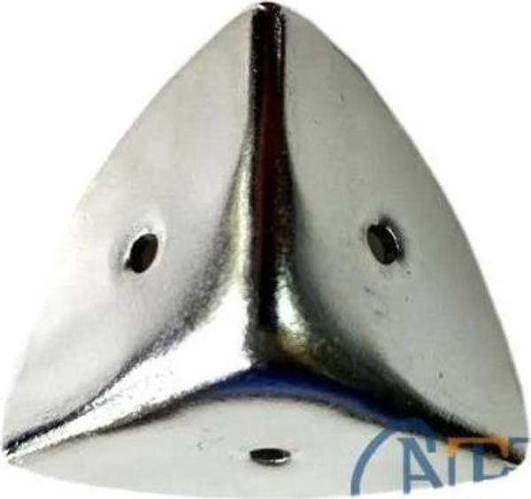 Dekoratif, Kutu, Sandık Köşesi - 45x28 Mm,büyük, Nikel, 1 Adet - Image 1