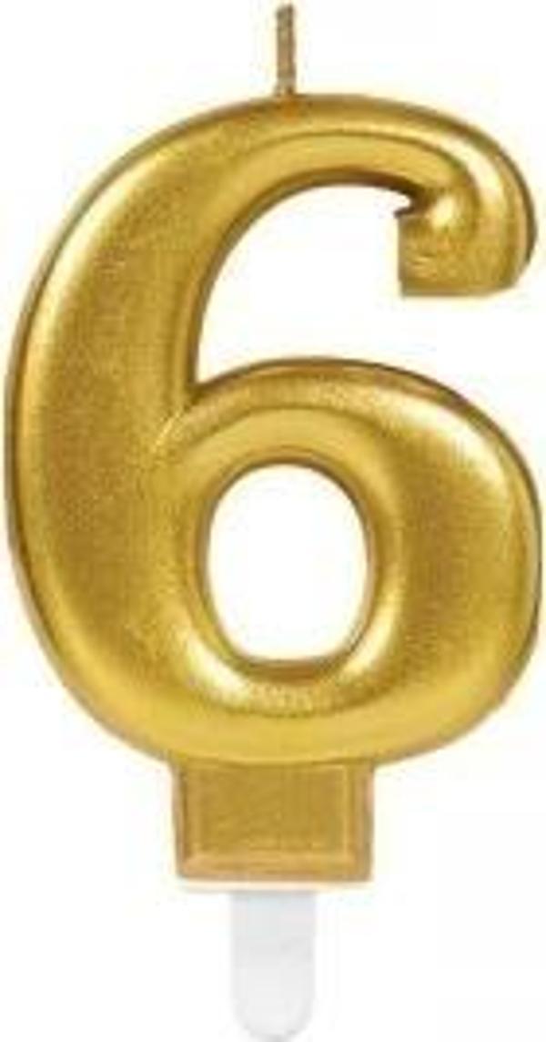 6 Rakam Mum Gold Renk - Image 1