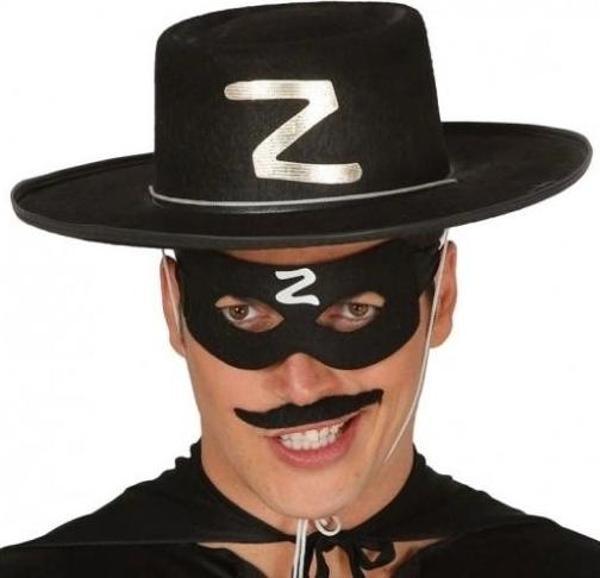 Z Logolu Yetişkin Zorro Şapkası Ve Zorro Maskesi - Image 1