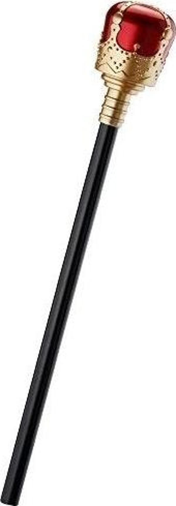 Kırmızı Topuzlu Kral Asası Kraliyet Asası 40 Cm - Image 1