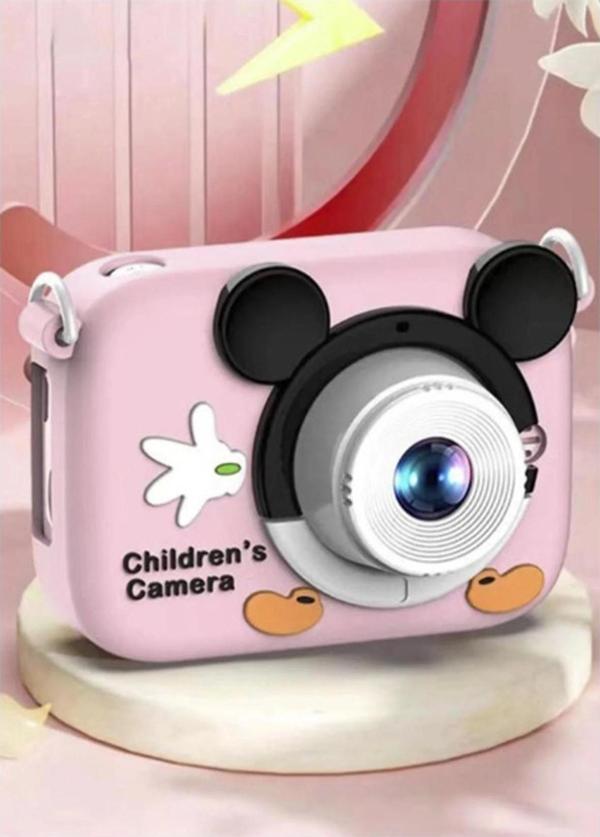 Mini 1080p Hd Çocuk Kamera Dijital Fotoğraf Makinesi 2.0 Inç Ekran 5 Adet Oyun Pembe - Image 1