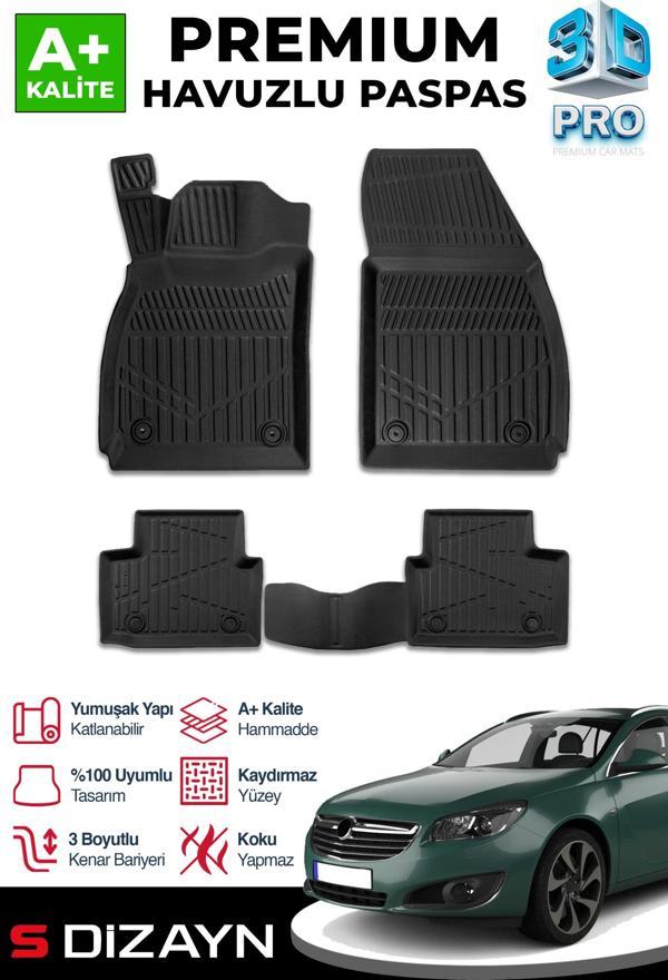 S-Dizayn Opel Insignia 3D Pro Havuzlu Paspas 2012-2017 A+ Kalite - Image 1