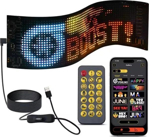 Led Panel Cama Yapışan Telefon Kontrollü Led Ekran Panel 16*64 Led Sayısı - Image 1