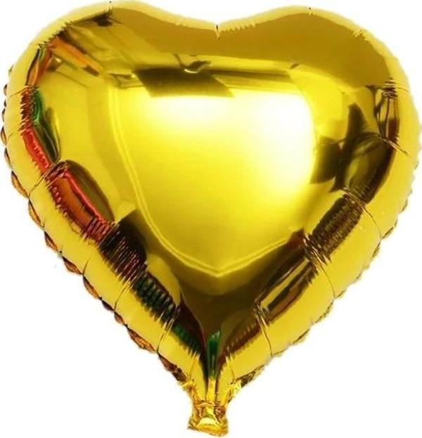 Kalp Balon Folyo Sarı 60 Cm 24 İnç - Image 1