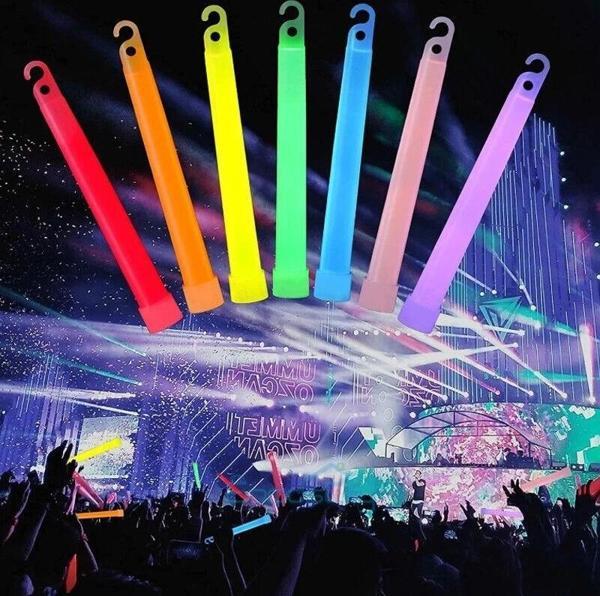 Karanlıkta Yanan Asılabilir İp Aparatlı Glow Stick Kolye Glow Stick Lamba 6 Adet 6 Renk 15 Cm - Image 1