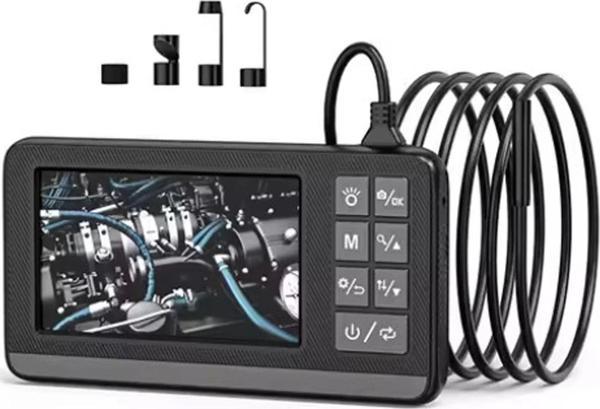 Ekranlı Çift Kameralı 5 Mt Sert Kablo Endoskop Kamera 8 Mm 4.3 Inc Hafıza Kart Destekli - Image 1
