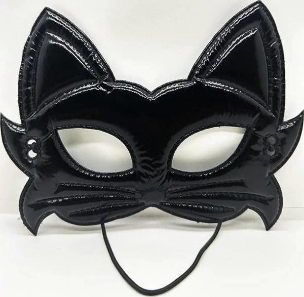 Siyah Renk Kumaş Malzemeden İmal Eva Kedi Maskesi 19x15 Cm - Image 1