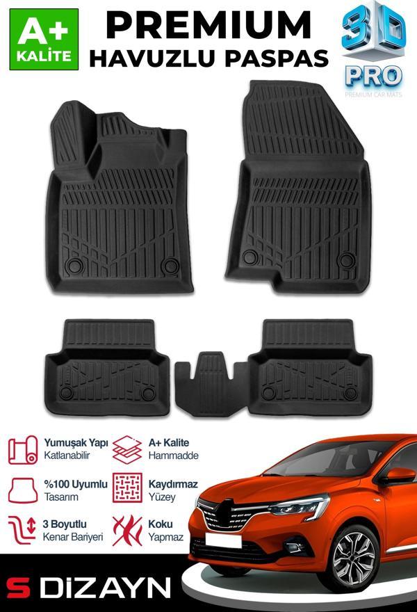 S-Dizayn Renault Taliant 3D Pro Havuzlu Paspas 2021 Üzeri A+ Kalite - Image 1