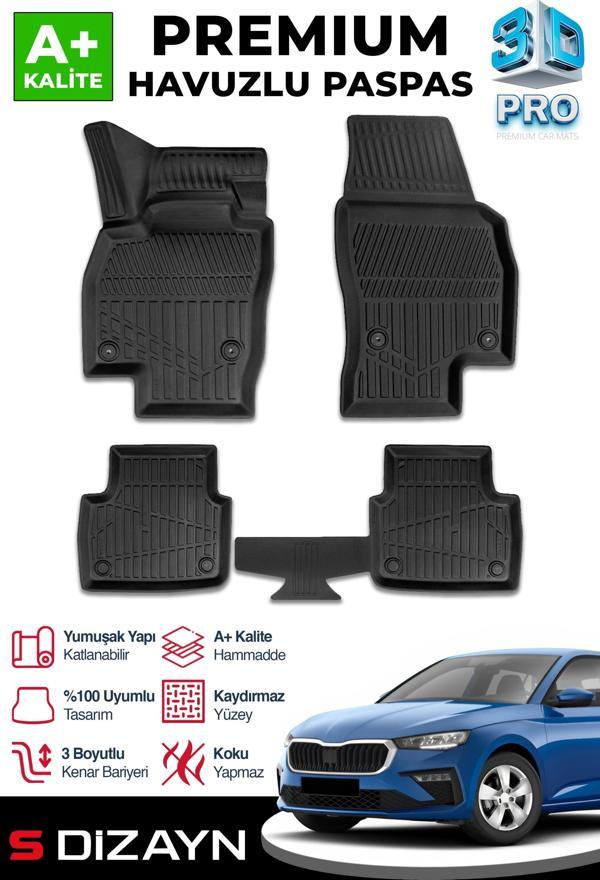 S-Dizayn Skoda Scala 3D Pro Havuzlu Paspas 2019 Üzeri A+ Kalite - Image 1