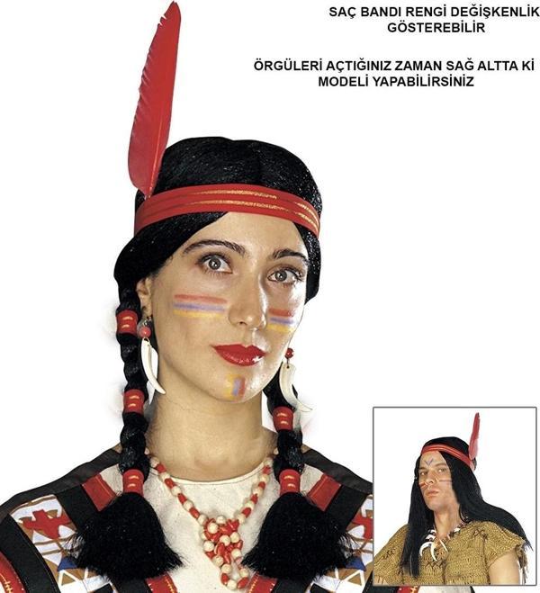 Tüylü Örgülü Hint Peruğu Kızılderili Peruğu - Image 1
