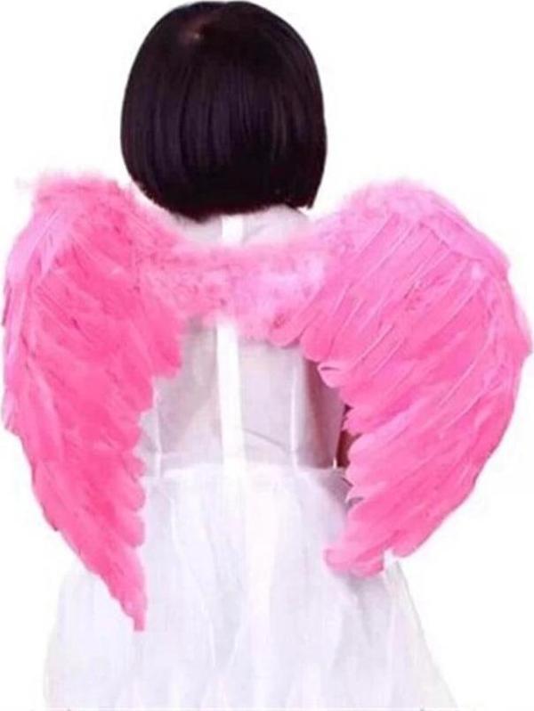 Pembe Renk Bebek Boy Küçük Melek Kanadı 40x55 Cm - Image 1