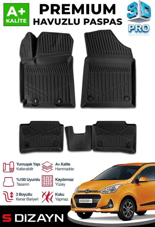 S-Dizayn Hyundai i10 3D Pro Havuzlu Paspas 2019 Üzeri A+ Kalite - Image 1
