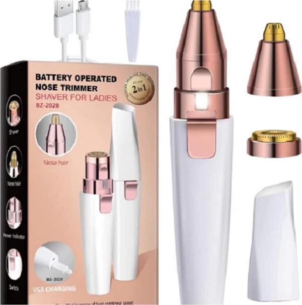 Mini Şık Tasarım Iki Başlı Led Işıklı Şarjlı Ruj Epilatör Kaş Düzeltici Kadın Epilasyon Tıraş Aleti - Image 1