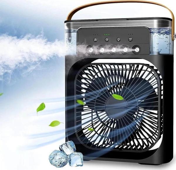 Taşınabilir Işıklı 5 Spreyli Vantilatör Buzlu Buharlı Vantilatör Mini Fan Nemlendirici - Image 1