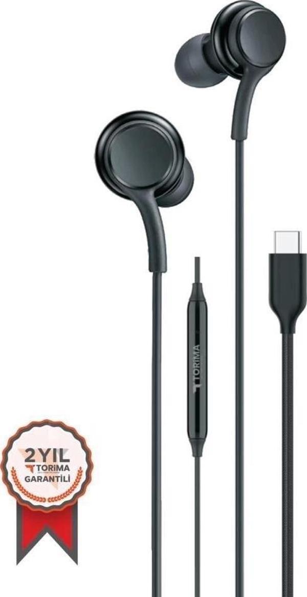 S11+ Kablolu Kulaklık Type-c Telefon Uyumlu Type-c Jak Kulaklik Siyah - Image 1