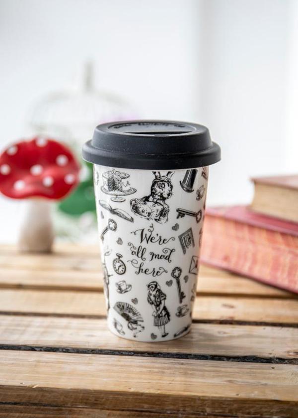 Mikasa x V&A Alice In Wonderland 5213454 350ml Silikon Kapaklı Porselen Çift Çidarlı Kupa - Image 1