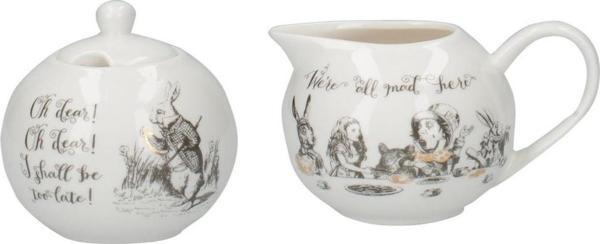 Mikasa x V&A Alice In Wonderland 5227082 Porselen Krema ve Şekerlik Seti - Image 1
