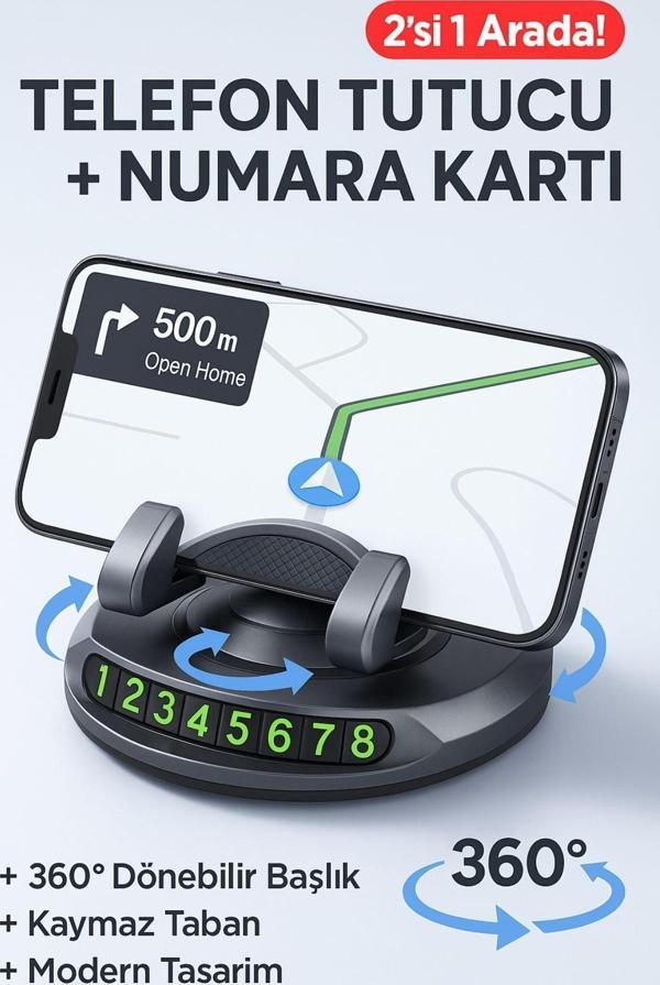 Park Numarası Gösterge Ünitesi ve 360 Derece Dönen Telefon Tutucu - Image 1