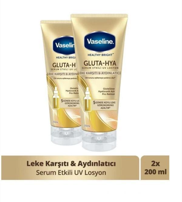 Vaseline Gluta Hya Serum Etkili UV Losyon Leke Karşıtı ve Aydınlarıcı 200 ml x2 - Image 1