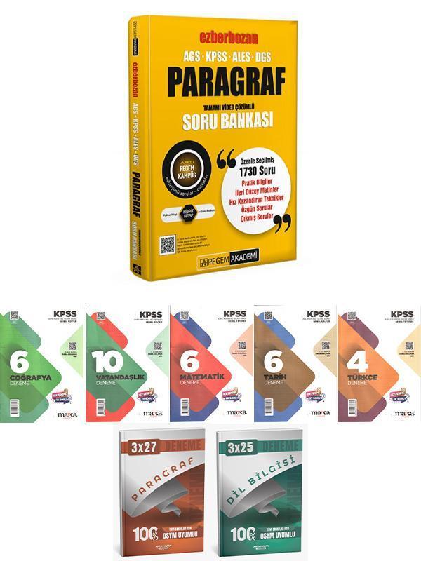 Pegem + Anla Kazan 2026 KPSS Ezberbozan Paragraf Soru + Marka Deneme + Anla Kazan Deneme 8 li Set - Pegem Akademi Yayıncılık - Image 1