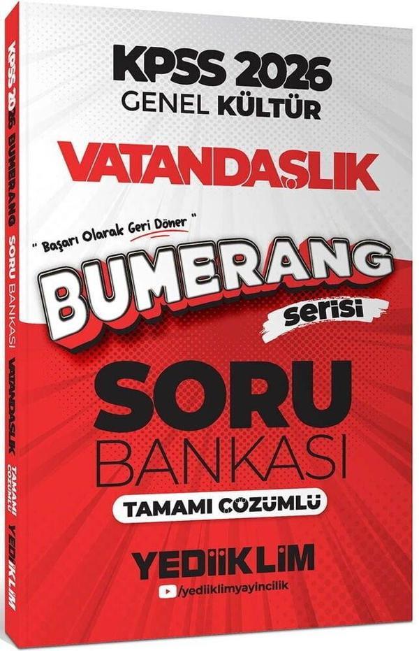 Yediiklim 2026 KPSS Vatandaşlık Bumerang Soru Bankası Çözümlü - Yediiklim Yayınları - Image 1