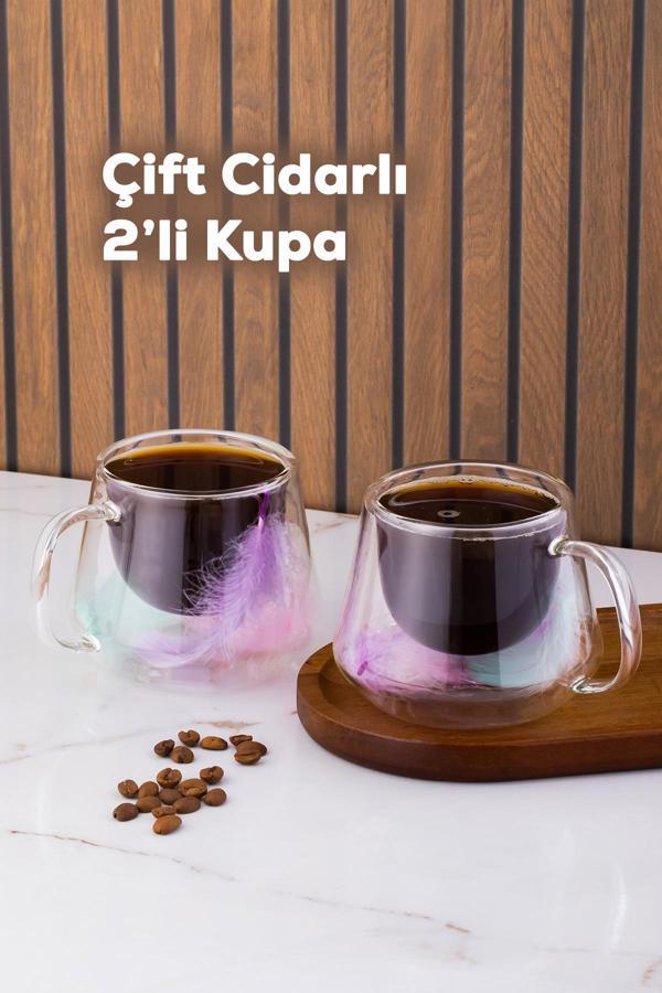 Perotti 16798 Double Feather Çift Cidarlı Kupa 2 Adet 200 ml - Image 1