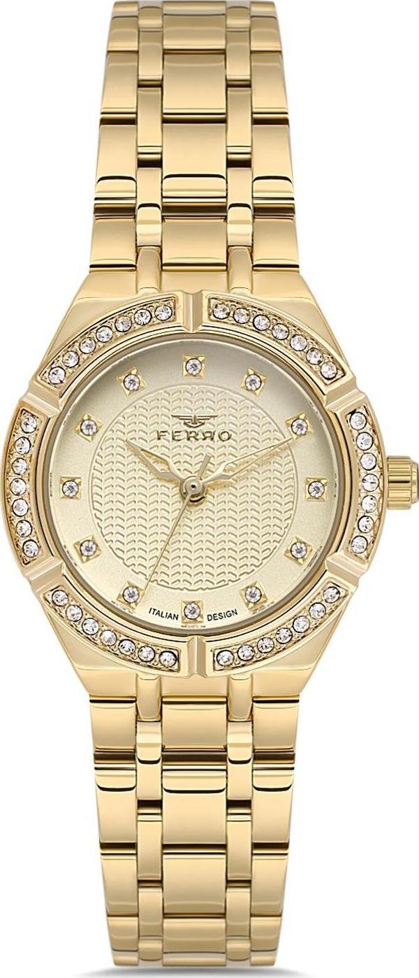 Ferro FL21610AWT-B4 Quartz Çelik Altın Rengi 29 mm Kadın Kol Saati - Image 1