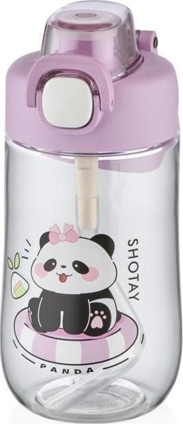 Shotay Çocuk Su Matarası Tritan Panda 500Ml Mor - Image 1