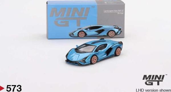 Mini GT 1:64 Lamborghini Sian FKP 37 Blu Aegir Diecast Model Araba - Image 1