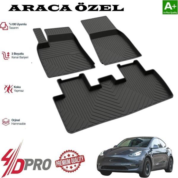 TESLA MODEL Y HAVUZLU KAUÇUK PASPAS SİYAH 2020 2021 2022 2023 2024 2025 2026 - Image 1