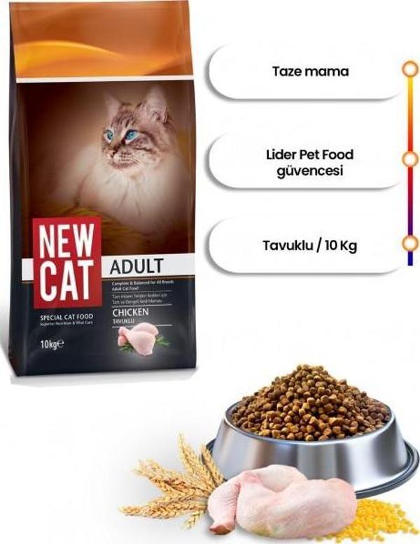 NewCat Tavuklu Yetişkin Kedi Maması 10 KG - Image 1