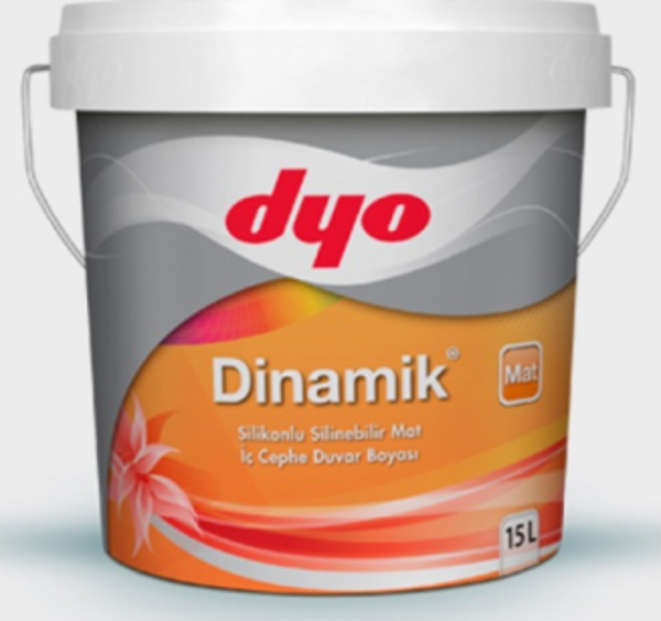 DYO DİNAMİK MAT SİLİKONLU SİLİNEBİLİR İÇ CEPHE BOYASI 15 LT BEYAZ - Image 1