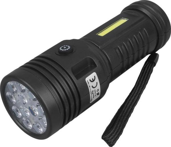 Ayt Powermaster Pm-26722 Plastik 4+2 Modlu Şarjlı 12 Ledli El Feneri Kamp Lambası Işıldak - Image 1