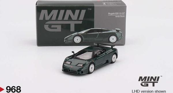 Mini GT 1/64 968 Bugatti EB110 GT Verde Scuro - Image 1