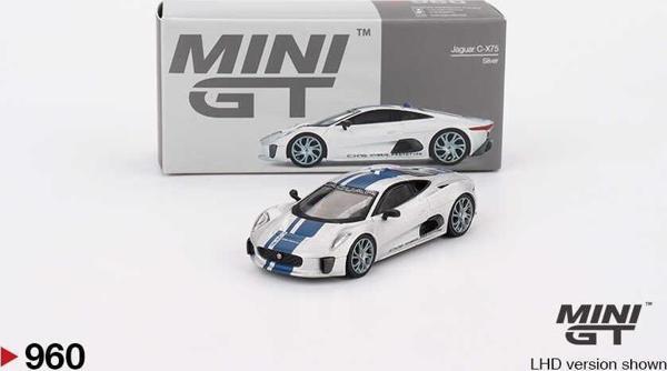 Mini GT 1/64 960 Jaguar C-X75 Silver - Image 1